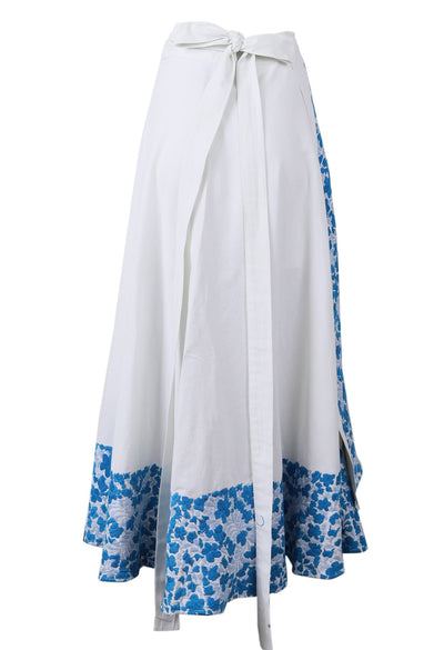 Oaxaca Long Skirt Skirt One Size Falda Blanco y Azul
