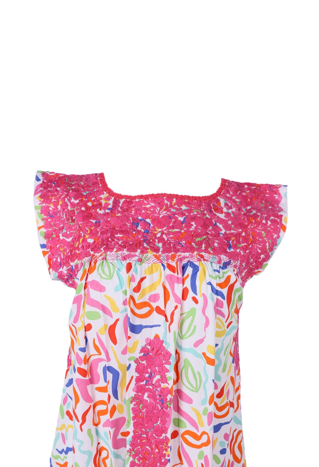 Flores Specialty Blouse Blouse Fucsia Abstracto Brillante