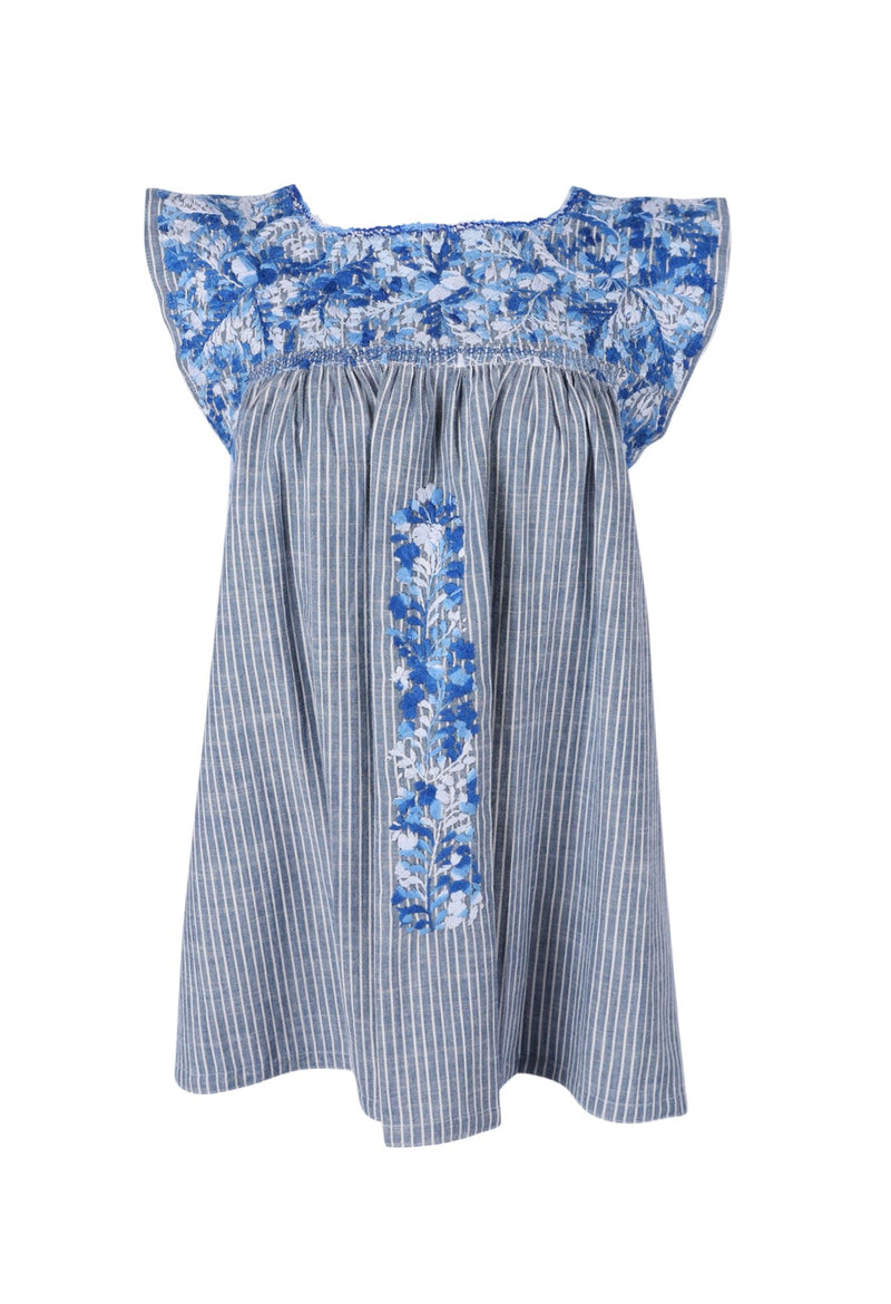 Flores Blouse Blouse Flores Reino Azul Brilliante