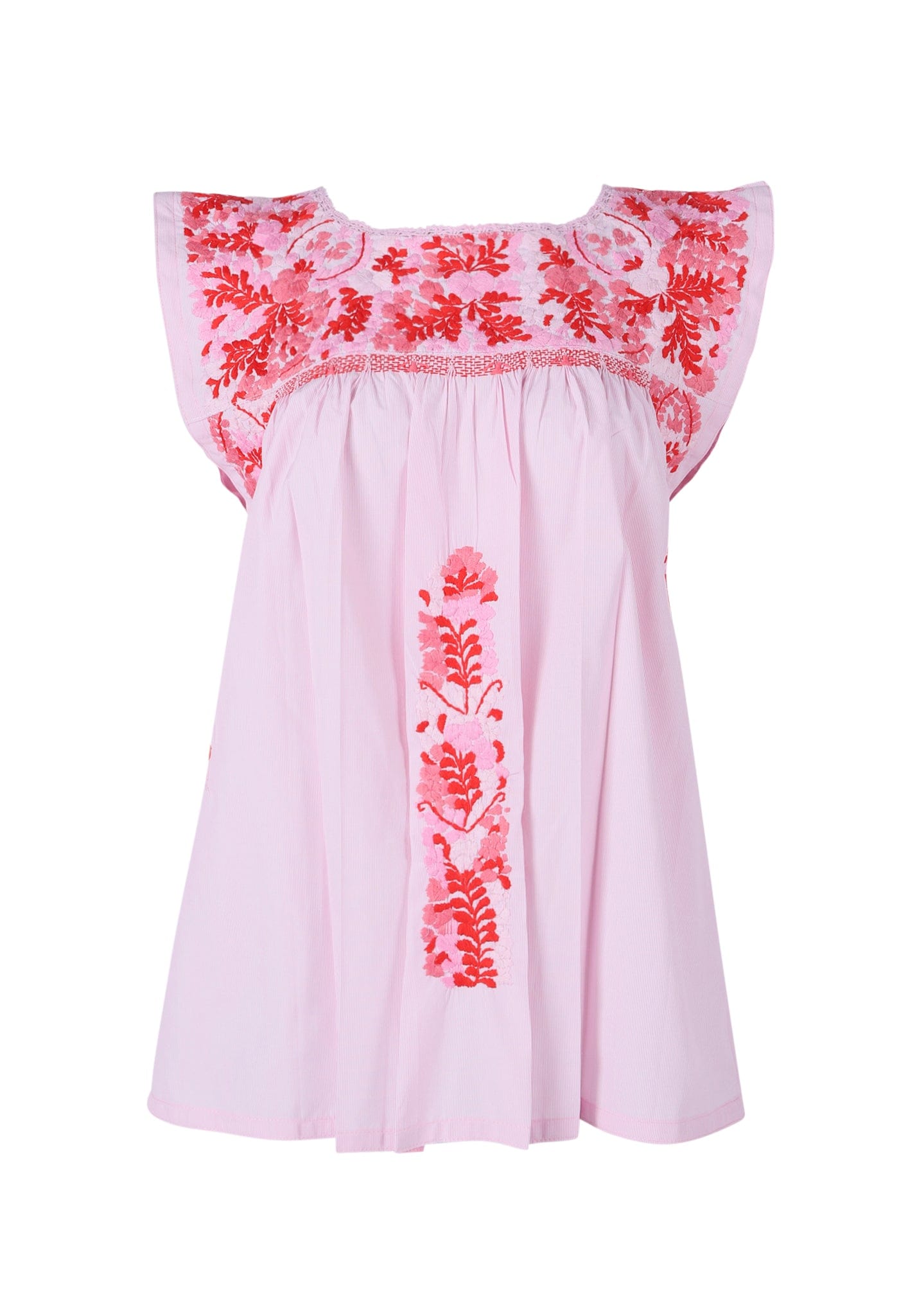 Flores Blouse Blouse Flores Palido Rosa Vibrante