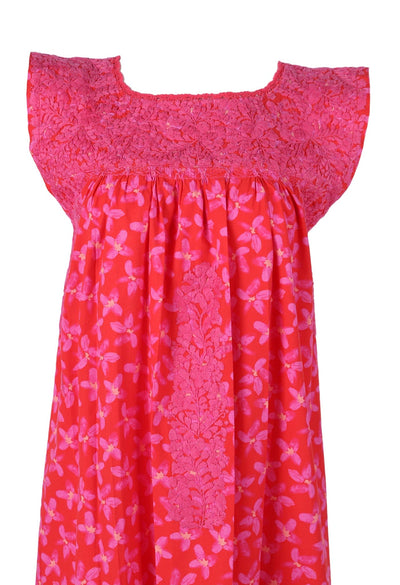 Flores Specialty Short Dress Dress Flores Rojo Floral Fucsia