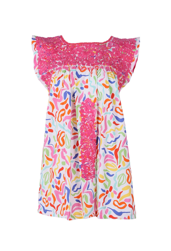 Flores Specialty Blouse Blouse Fucsia Abstracto Brillante
