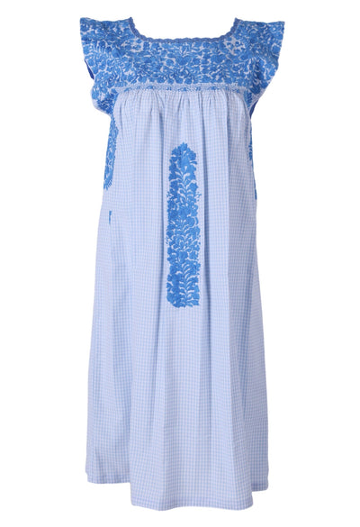 Flores Specialty Short Dress Dress Flores Azul Gingham