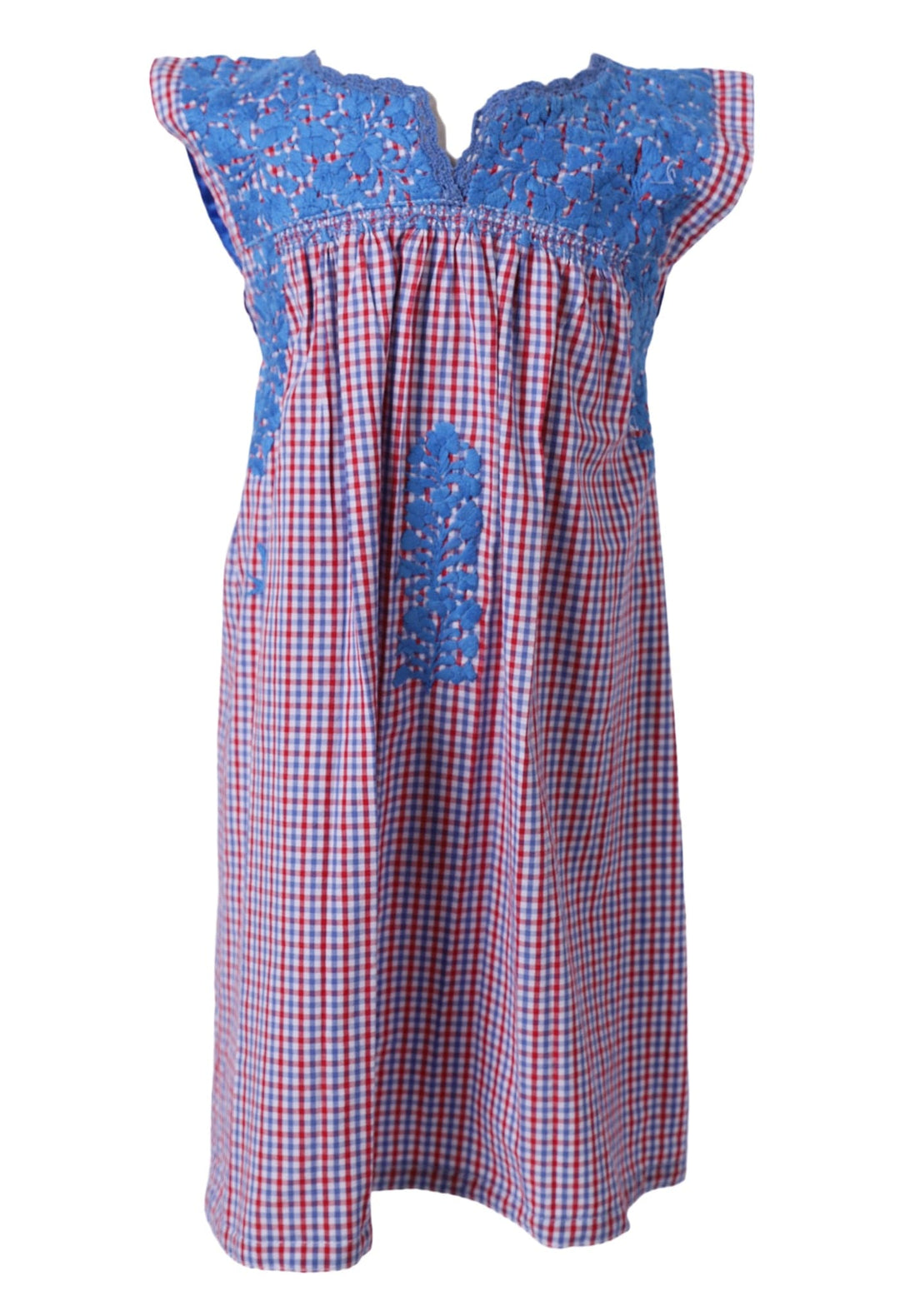 Specialty Florecita Dress Childrens Florecita Rojo y Azul Gingham Chica