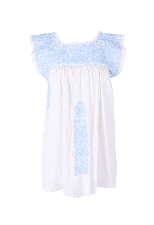 Flores Blouse Blouse Flores Caqui Celeste