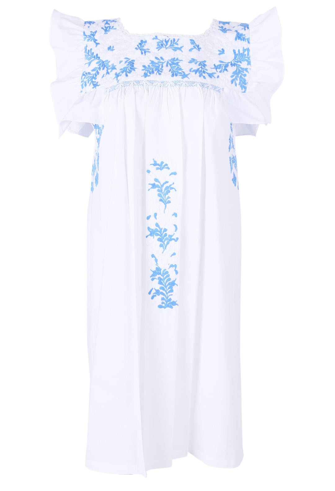 Soledad Short Dress Dress Soledad Blanca Azul y Blanca