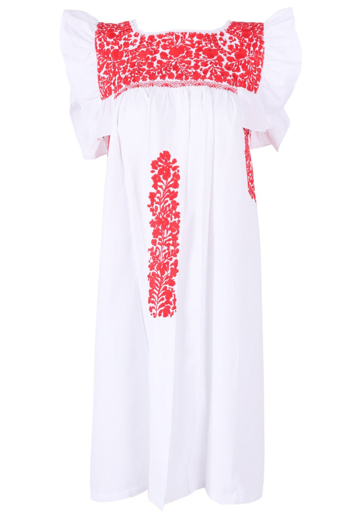 Soledad Short Dress Dress Soledad Blanca y Rojo