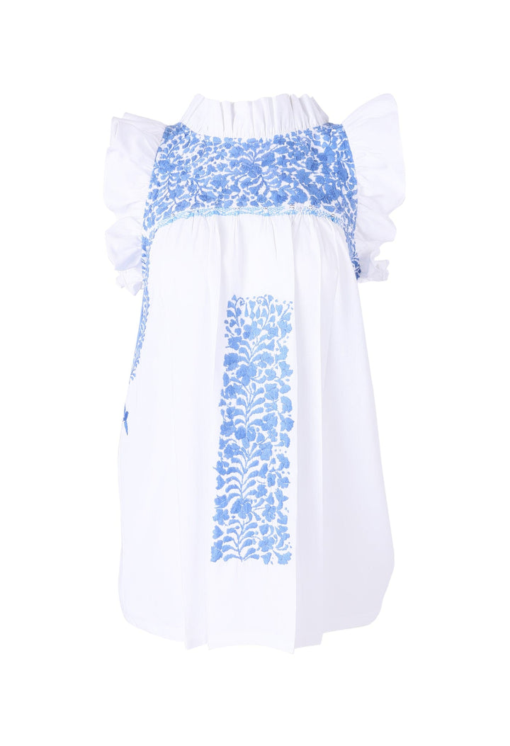 Olivia Specialty Blouse Blouse Olivia Blanca Azul
