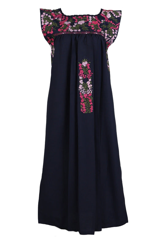 Flores Midi Dress Dress Lago Fucsia Olivo y Palido