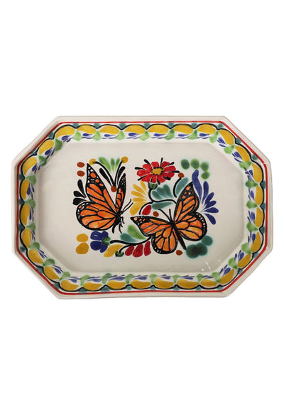 Gorky Gonzalez Ceramics Octagonal Plate Butterfly Tray Multi