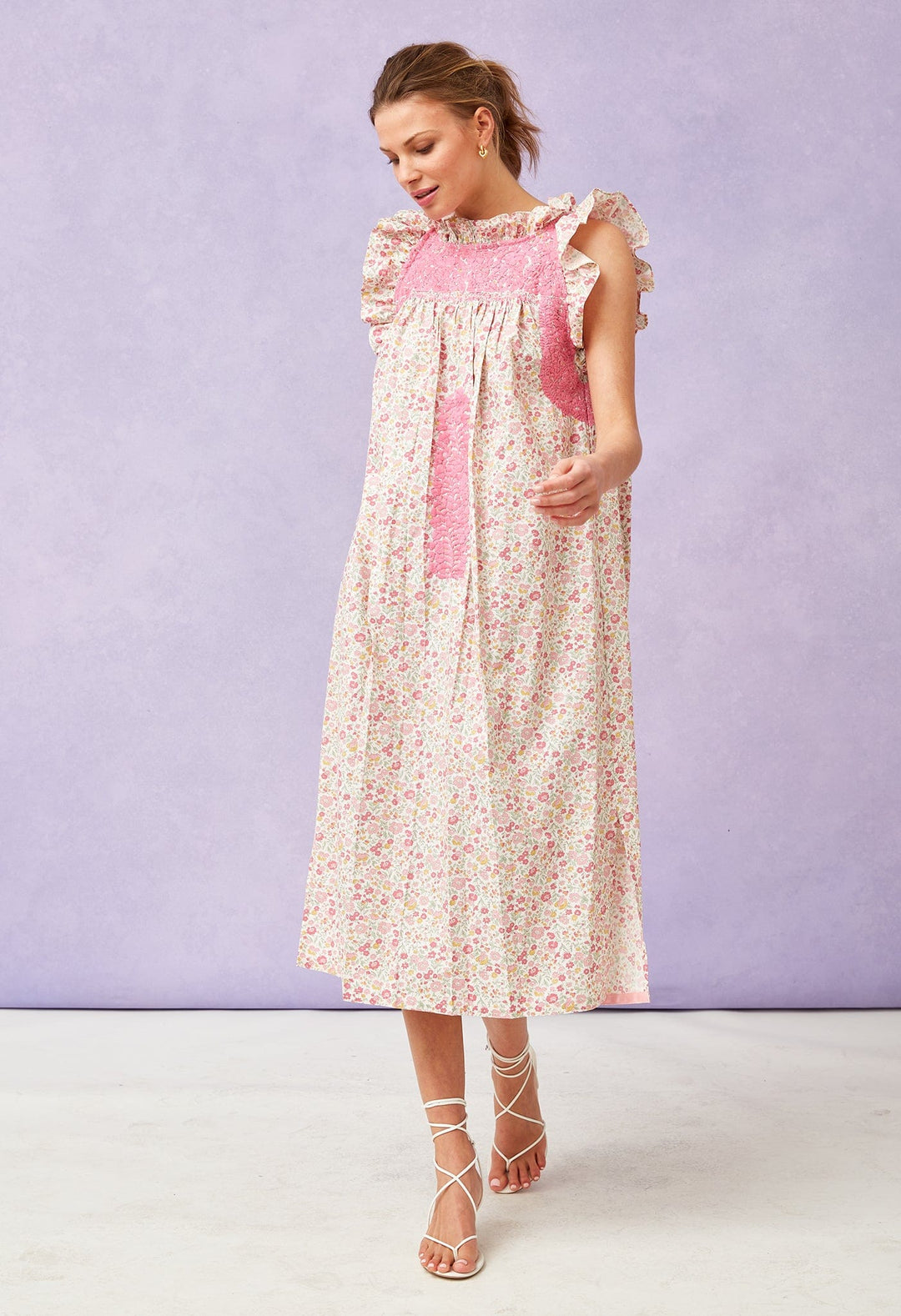 Olivia Specialty Midi Dress Dress Olivia Jardin de Flores Rosa