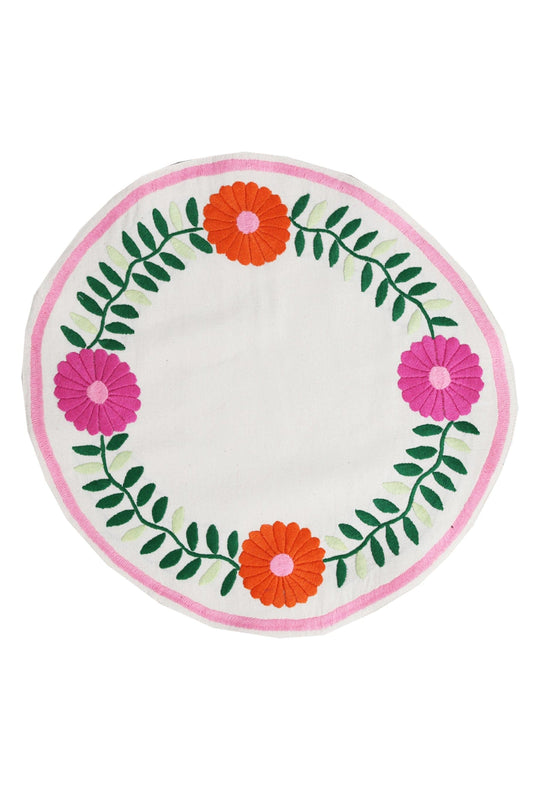 Placemats - Set of 2 Placemat Set of 2 Mantel de Aguacatenango Rosa y Lima