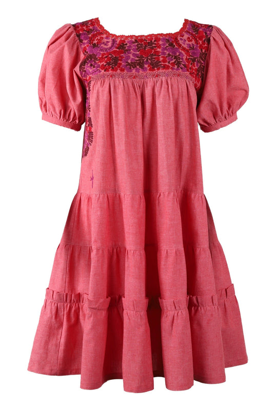 Isabella Short Dress Dress Isabella Costa Magenta Ciruela y Rojo