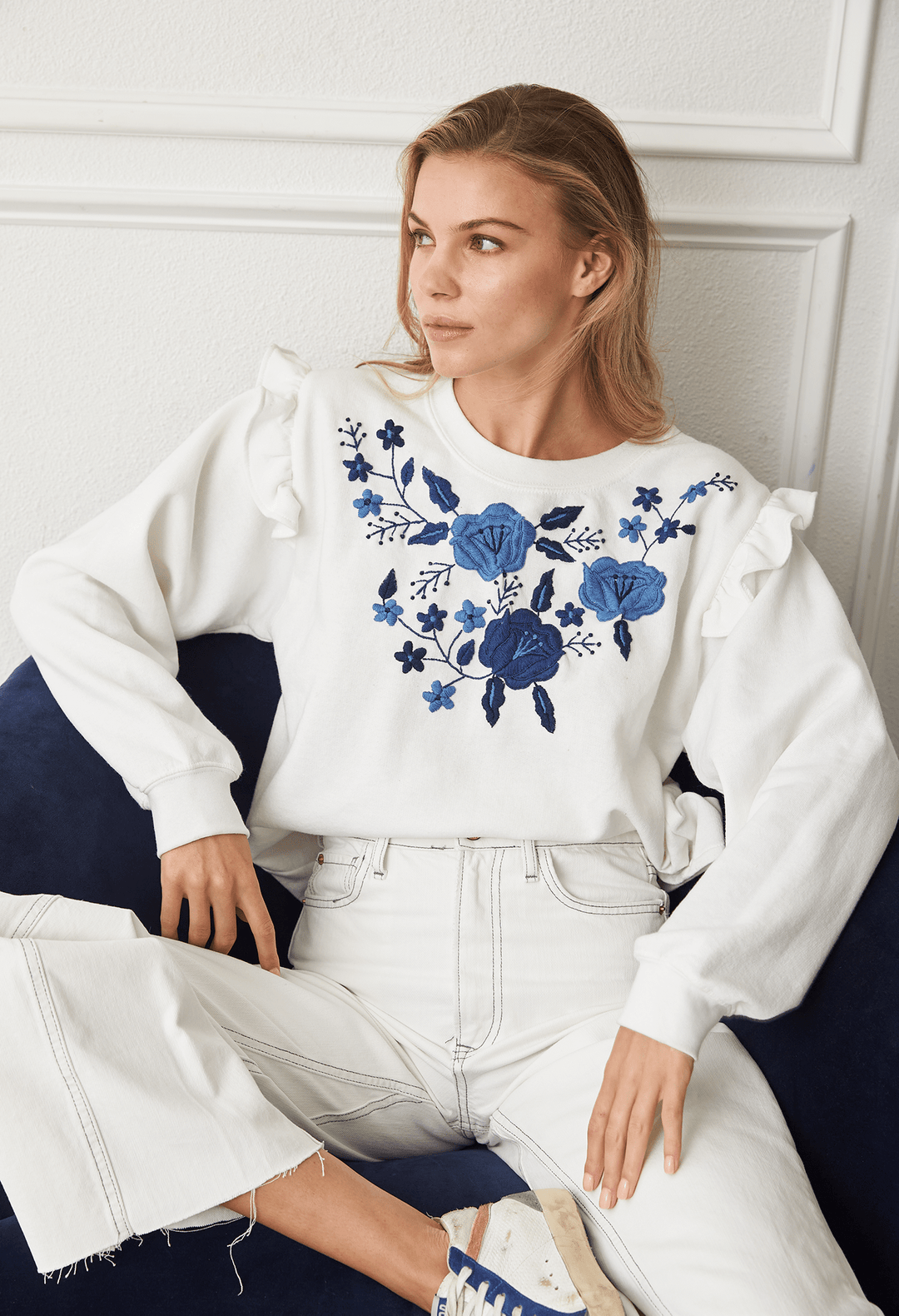 Sweatshirt Sweatshirt Flores Azules Sweatshirt