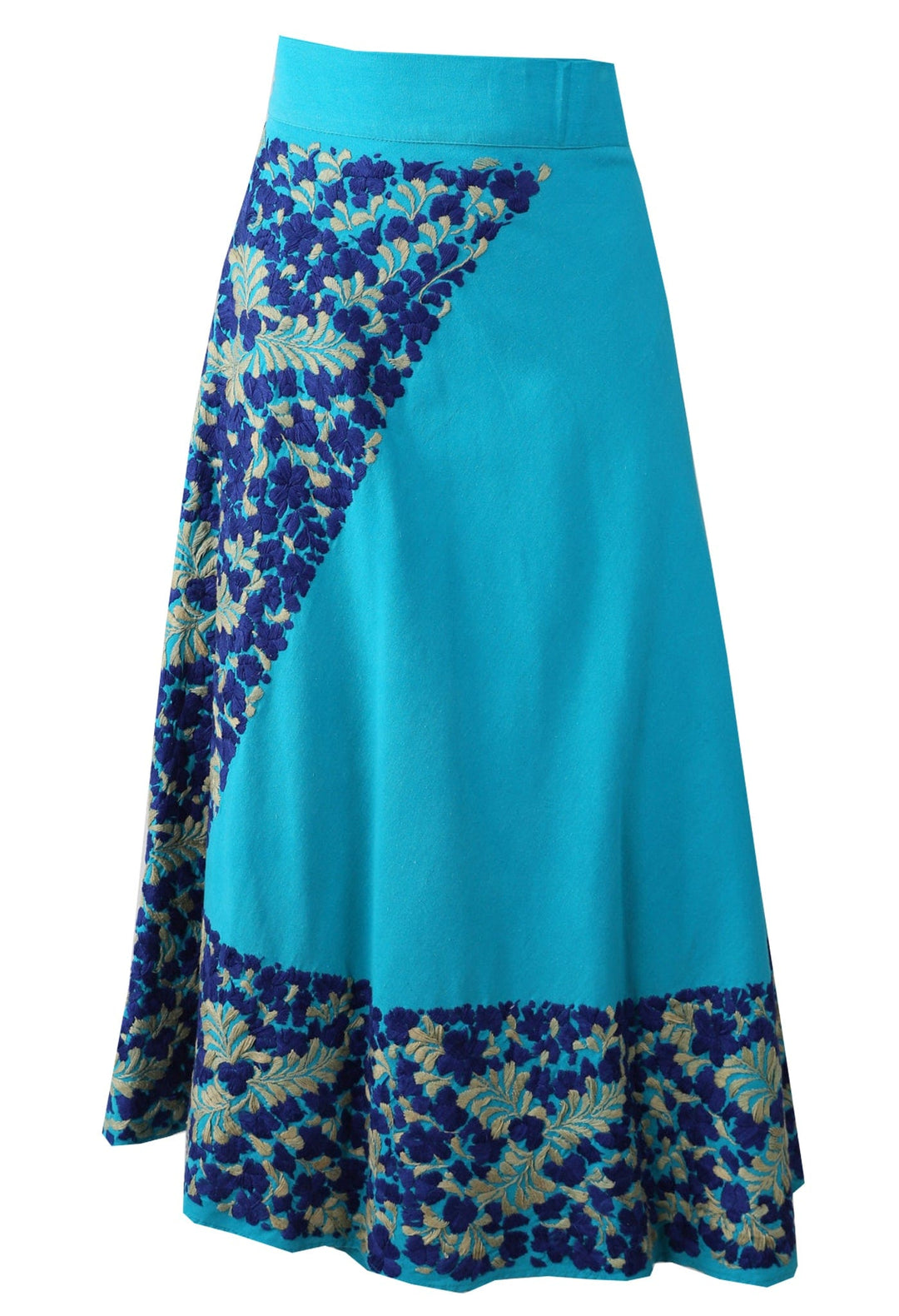 Oaxaca Long Skirt Skirt One Size Falda Turquesa Cobalto y Beige