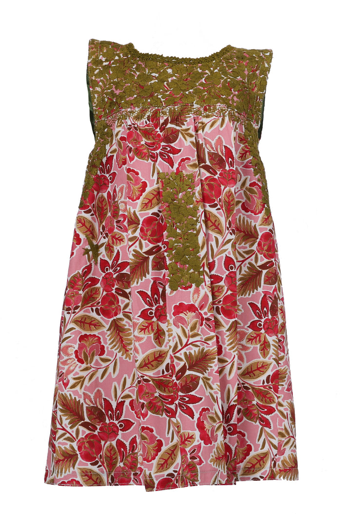 Florecita Rosa y Olivo Floral