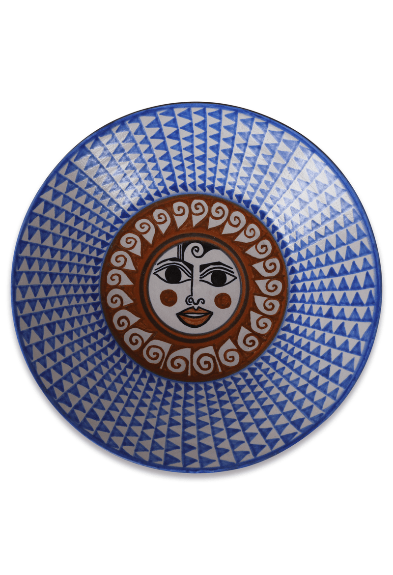 Guadalupe Ceramics Bowl Rostro Blue and Burnt Orange Bowl