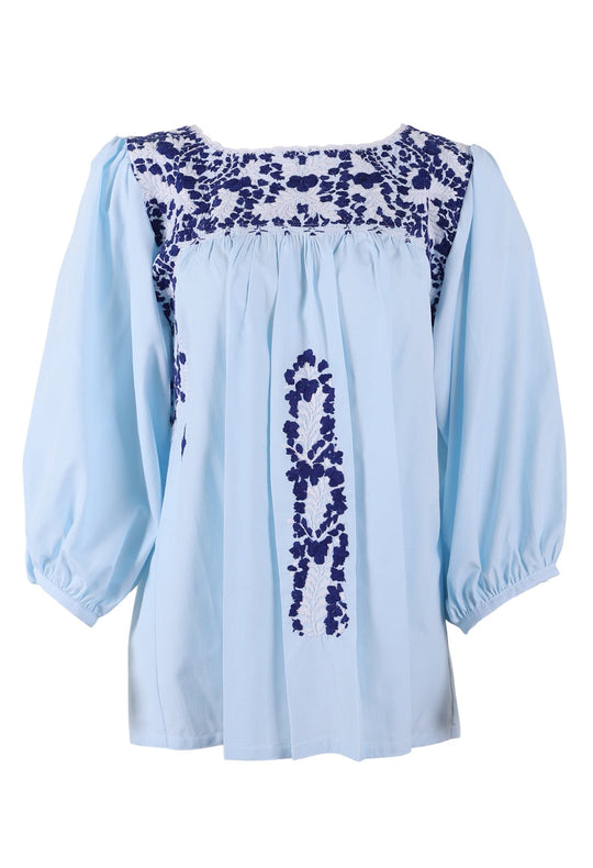 Catalina Blouse Blouse Catalina Miel Nieve y Azul