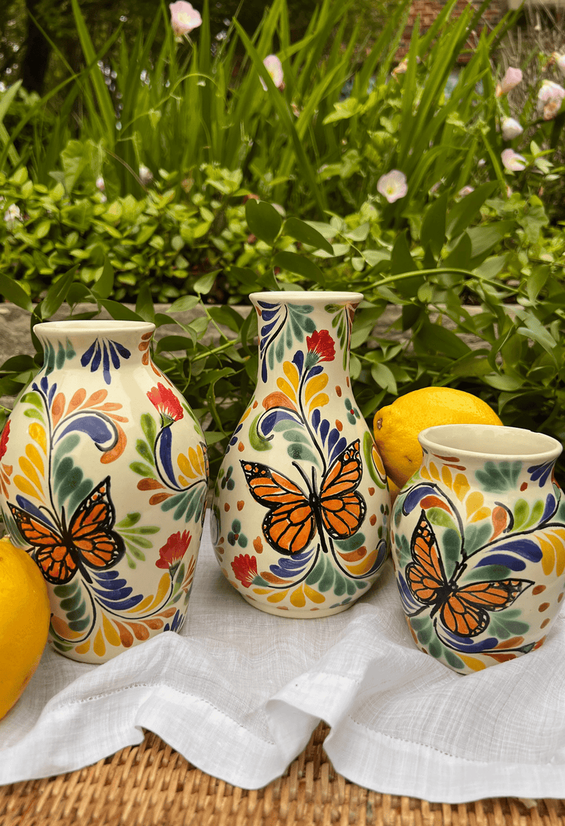 Gorky Gonzalez Ceramics Trio Vase Butterfly Trio Vases Multi