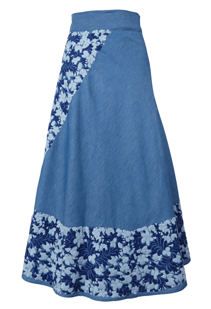 Oaxaca Long Skirt Skirt One Size Falda Nube Celeste y Azul