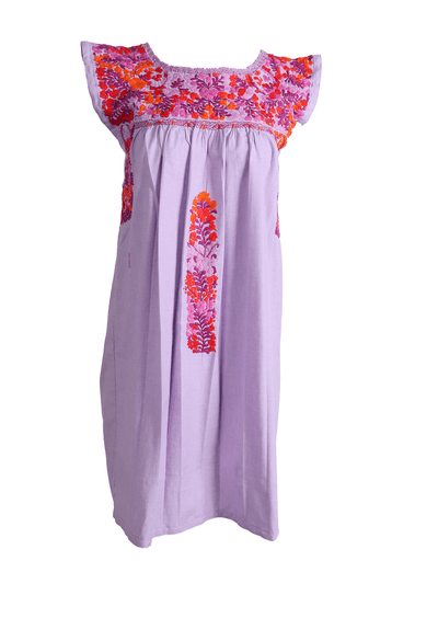 Flores Short Dress Dress Flores Purpura Vibrante