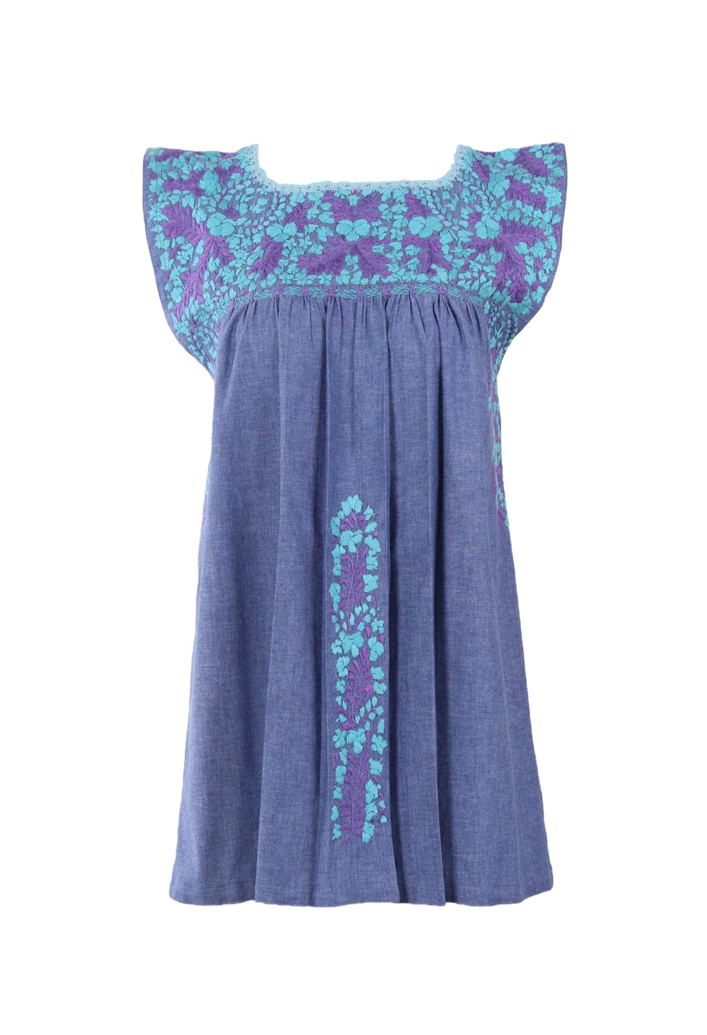 Flores Blouse Blouse Nube Menta y Purpura