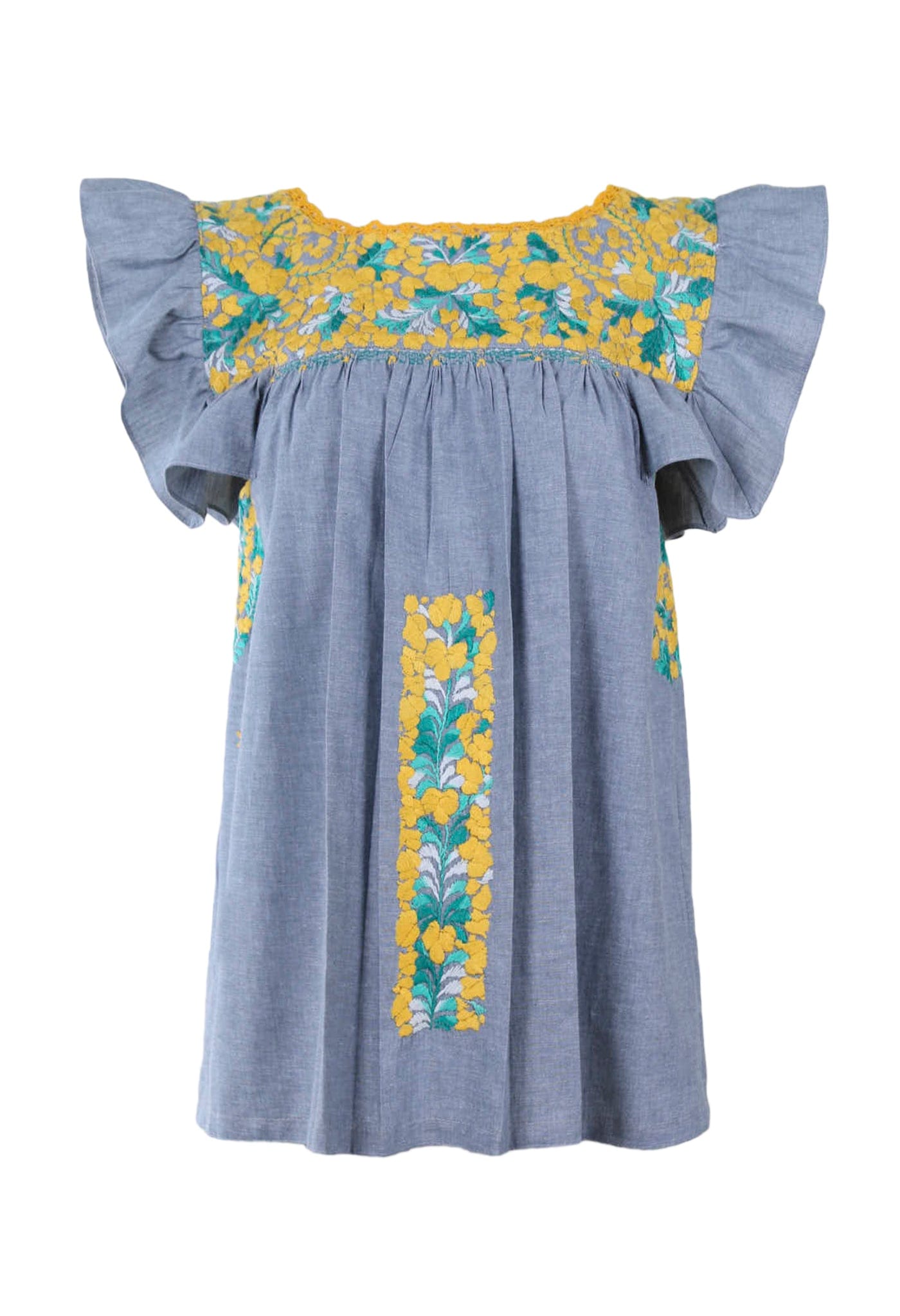 Soledad Blouse Blouse Soledad Dos Amarillo y Verde Brillante