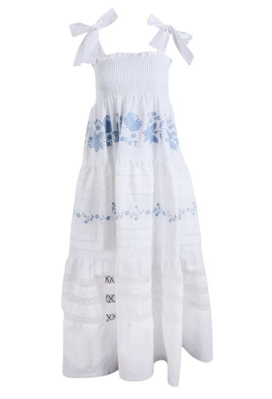 Valeria Midi Dress Dress Valeria Blanca Celeste